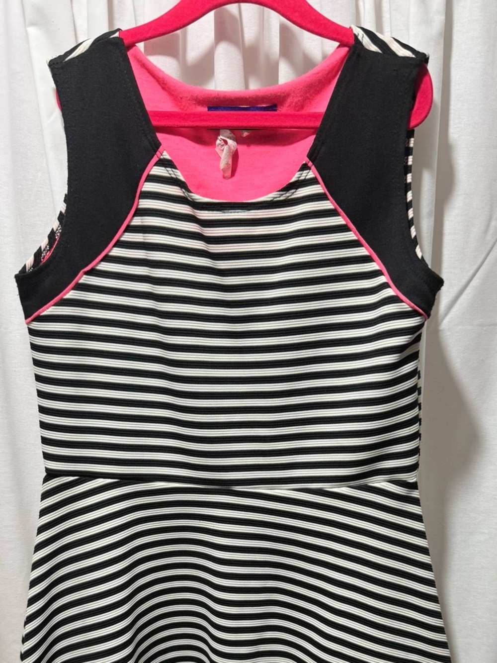 Lemondrop Black & White Dress with Hot Pink Accents XL